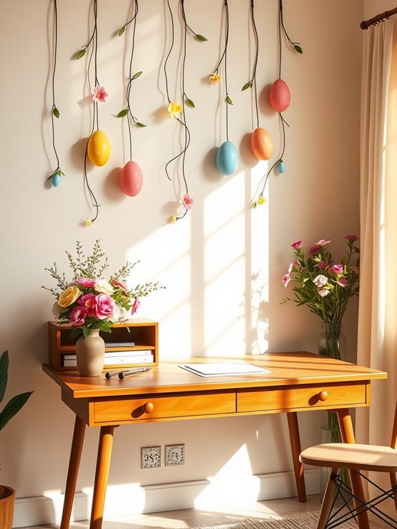 vibrant easter egg decor