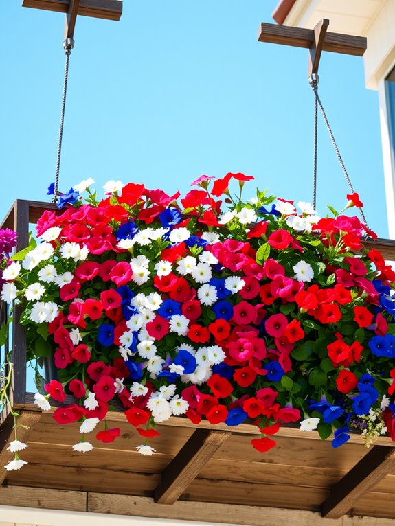 vibrant floral hanging planters