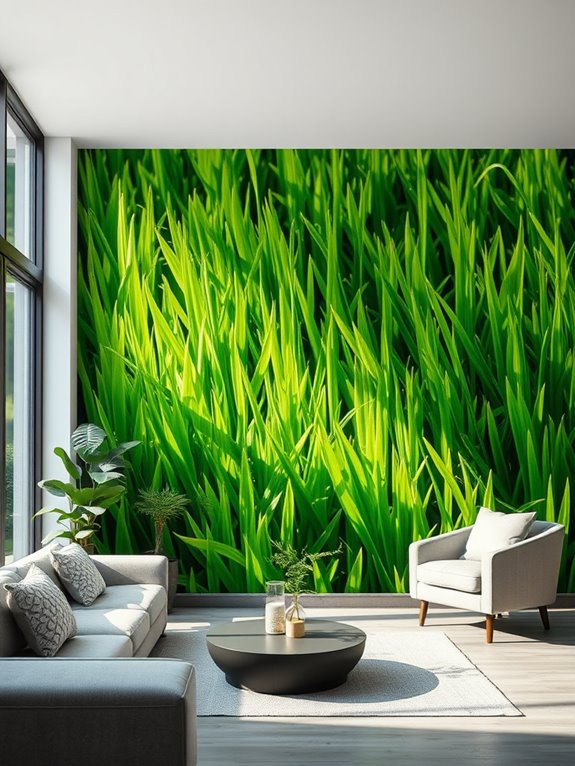 vibrant grass wall art