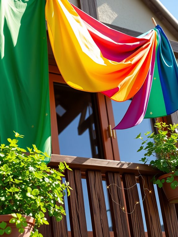 vibrant multicolored decorative flags