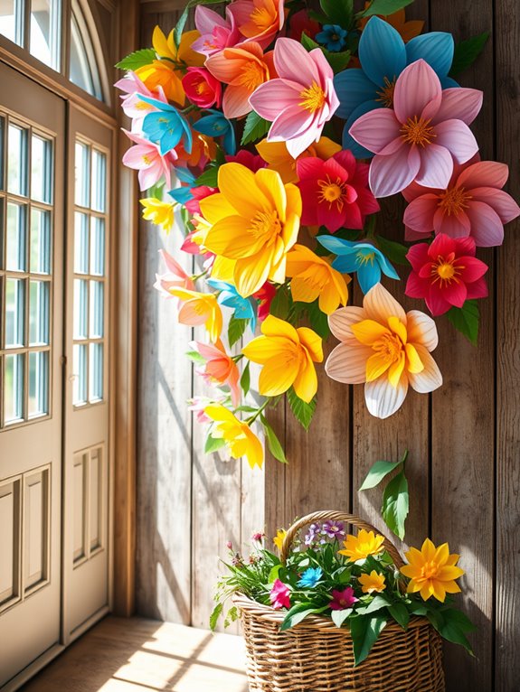 vibrant paper flower decorations