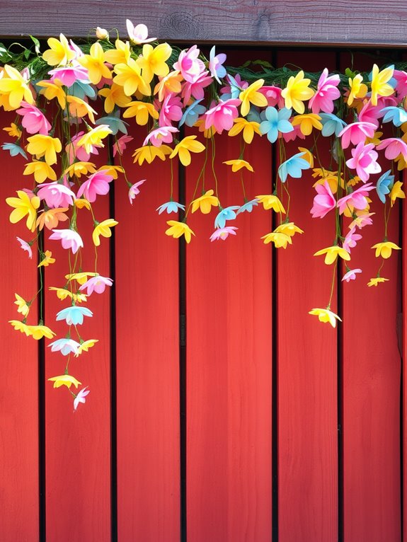 vibrant paper flower garland