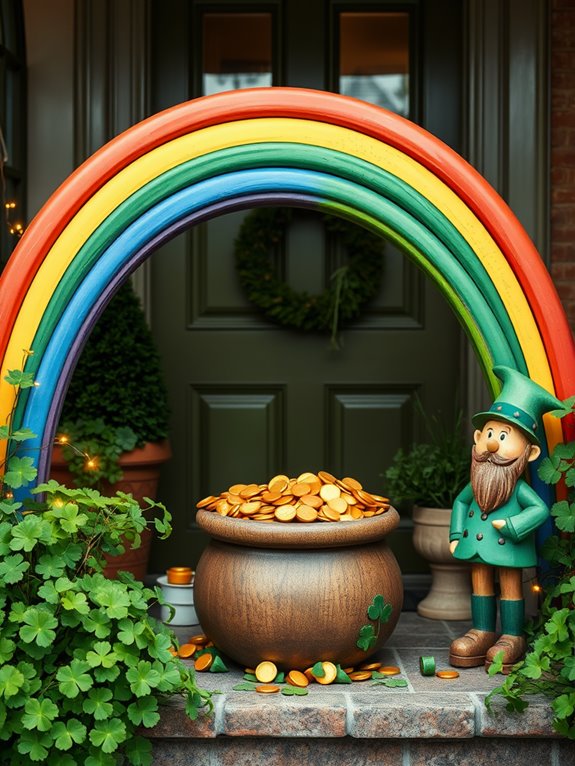 vibrant rainbow gold decor