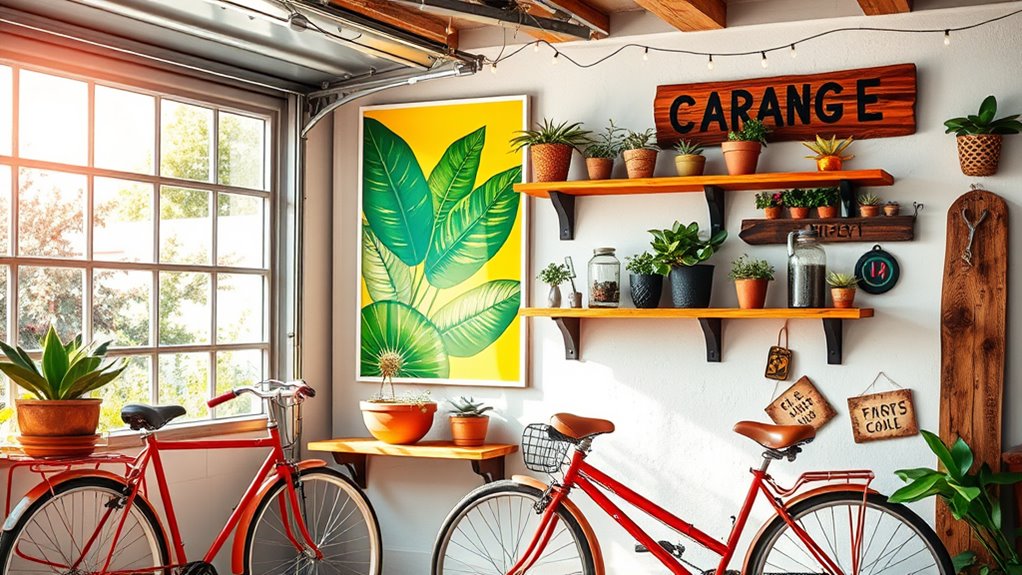 vibrant summer garage decor