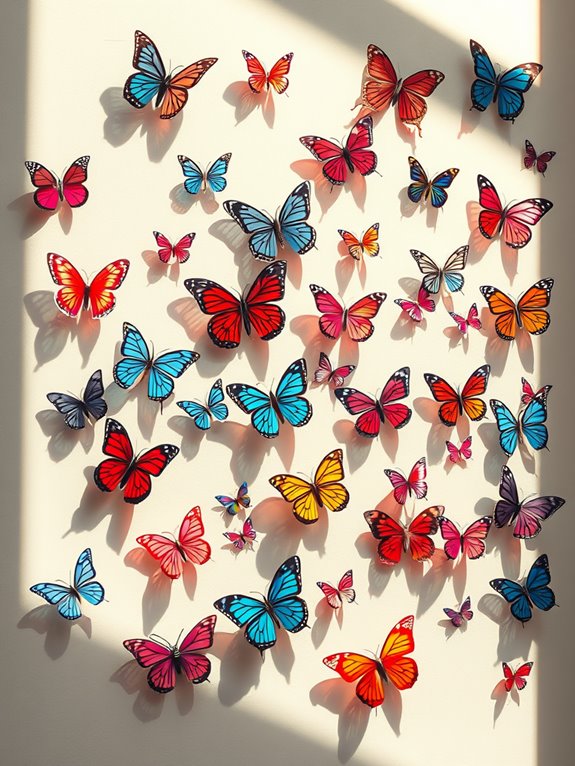 vibrant three dimensional butterfly stickers