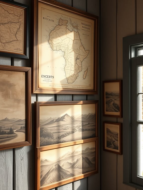 vintage cartography wall decor