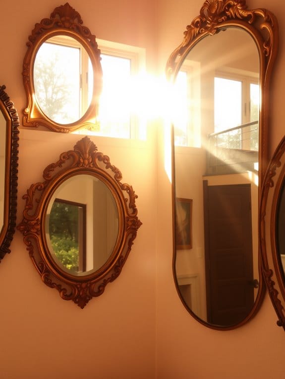 vintage mirrors amplify light