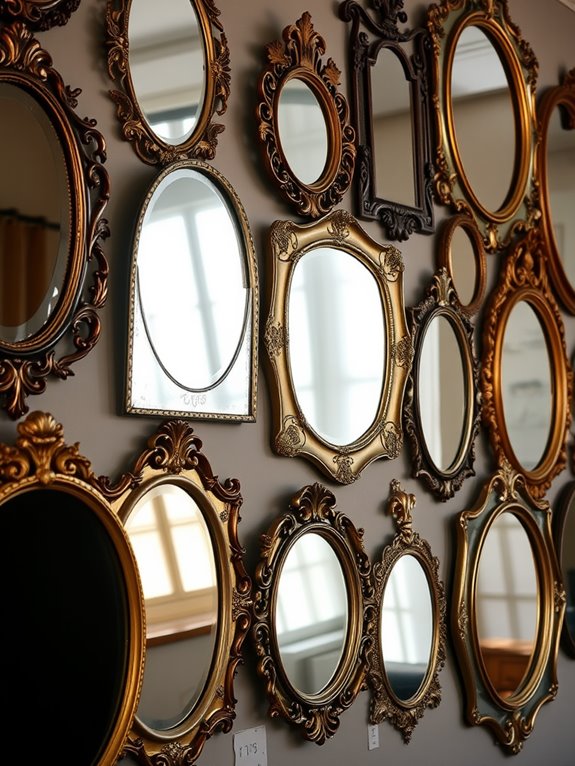 vintage mirrors gallery wall