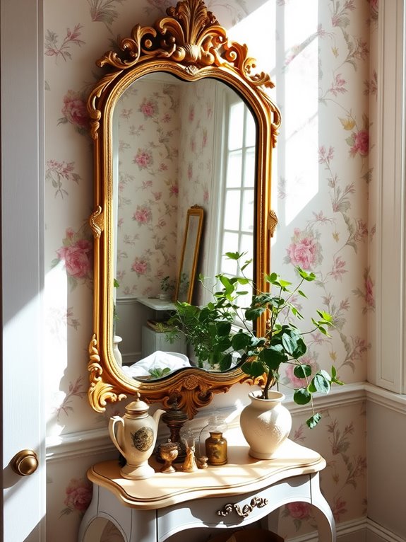 vintage mirrors in small spaces
