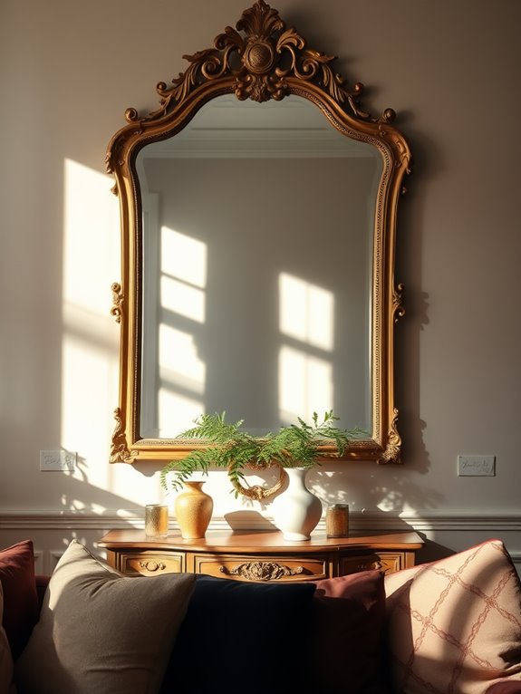 vintage ornate gold mirrors
