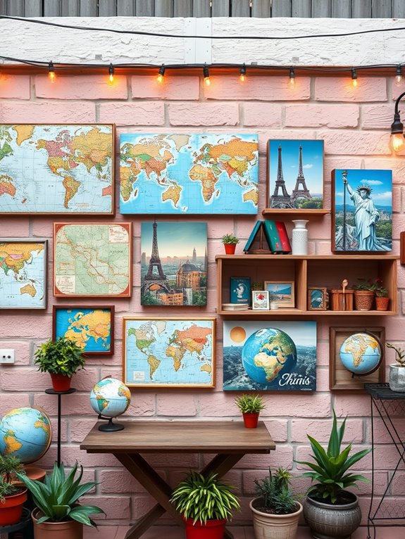 wanderlust inspired art display