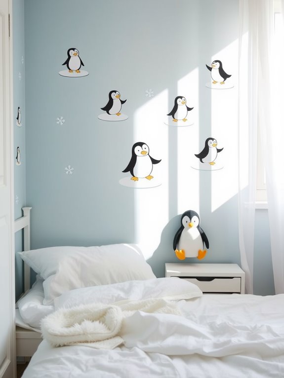 whimsical penguin wall stickers