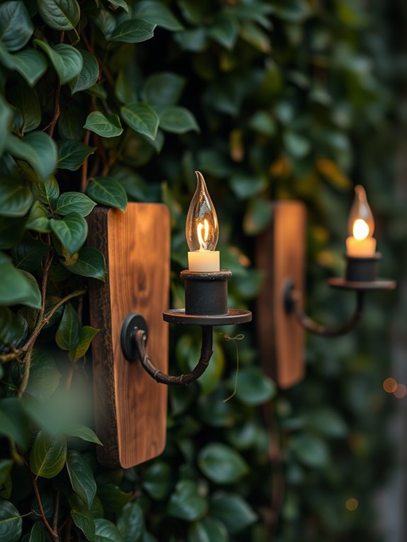 wooden candle holders decor
