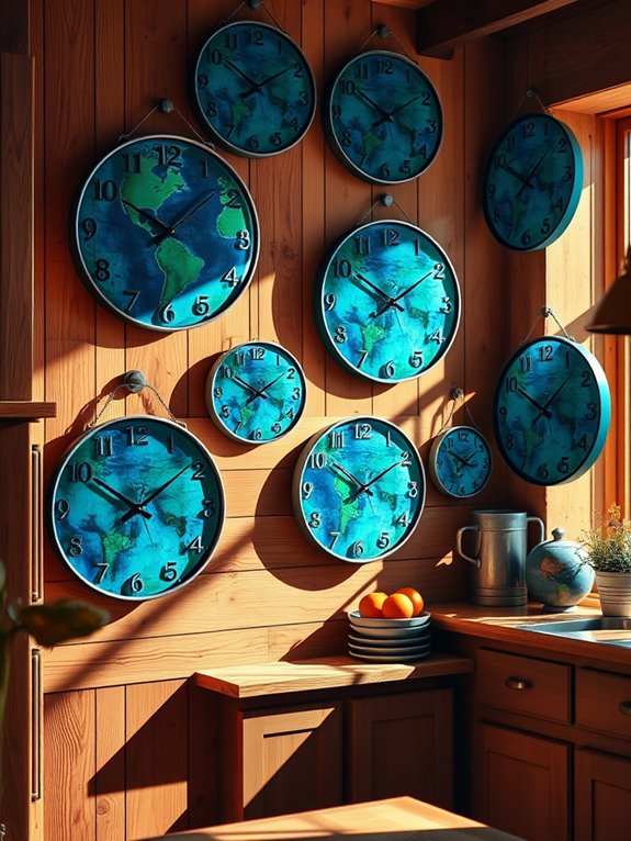 world themed decorative timepieces