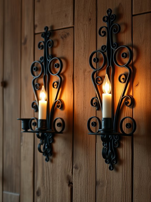 wrought iron candle holders