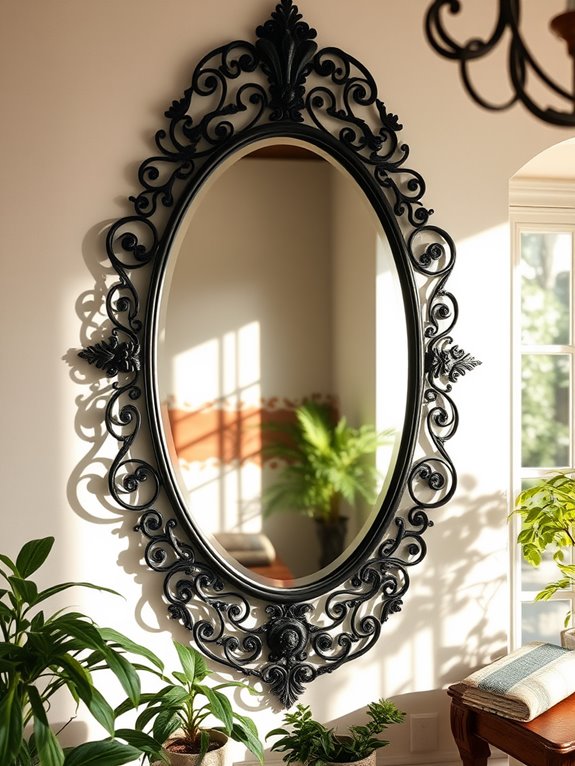 wrought iron mirror character
